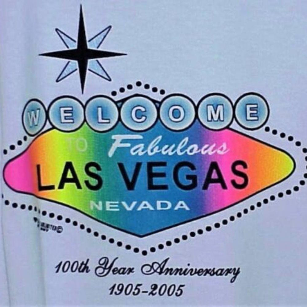 NOS, VINTAGE MEN'S, FABULOUS LAS VEGAS TEE SHIRT 100% COTTON, 100TH. ANNIVERSARY